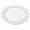 Assiette plate 26 cm en porcelaine blanche et bleue à motif floral