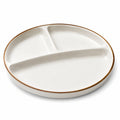 Assiette compartimentée ronde 30 cm en céramique blanche pour service de table
