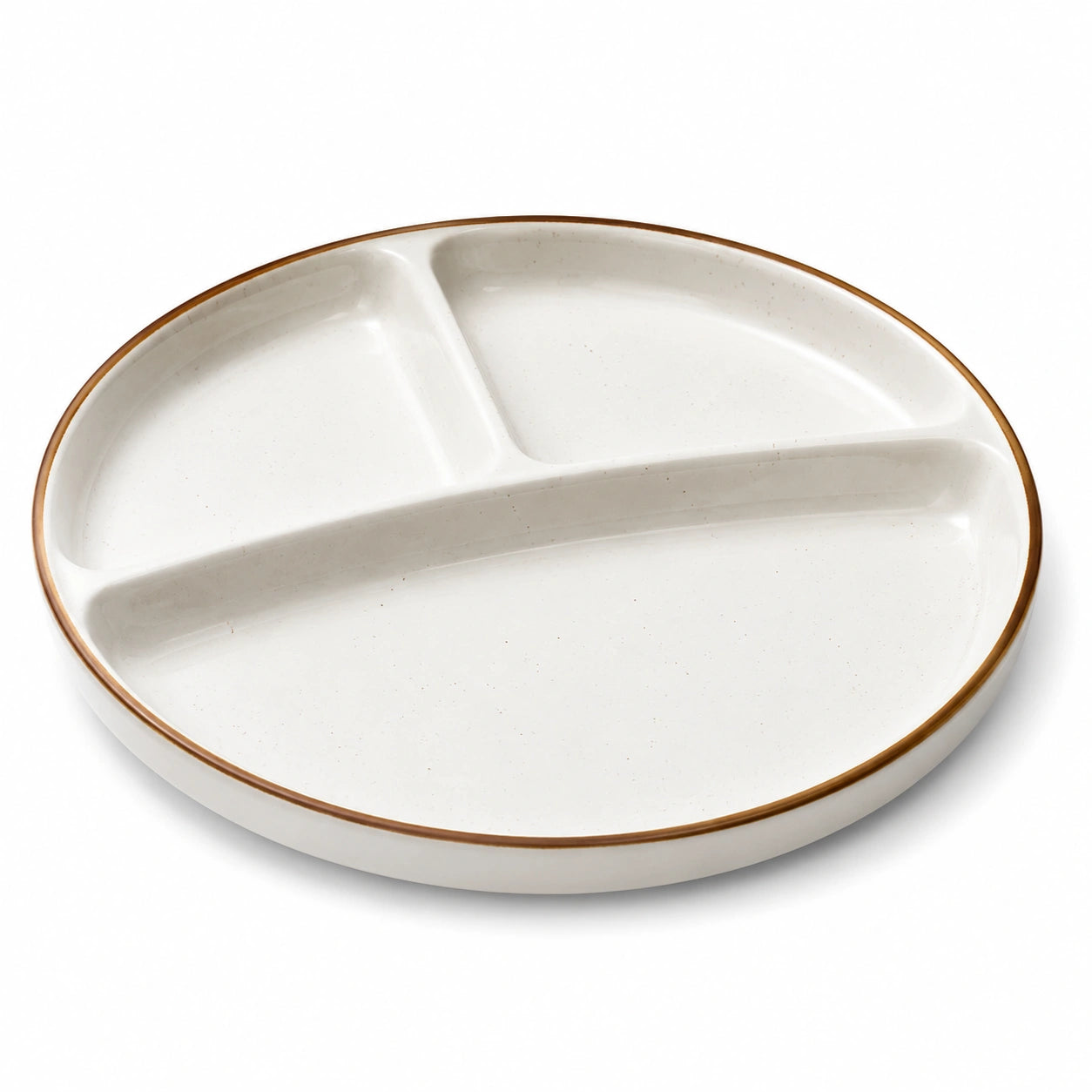 Assiette compartimentée ronde 30 cm en céramique blanche pour service de table