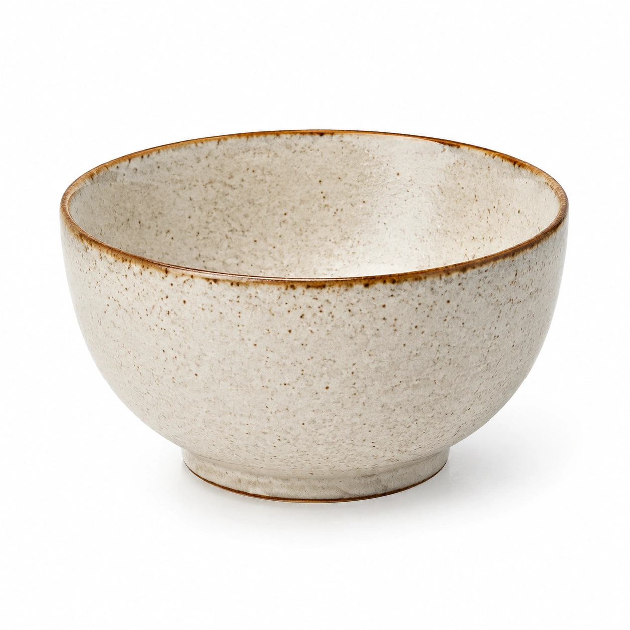 Bol 15 cm en céramique beige moucheté - style rustique
