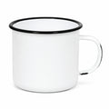 Mug 350 ml en acier émaillé blanc à bord noir style rétro