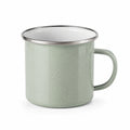 Tasse émaillée 400 ml vert sauge en acier avec anse pour boissons chaudes
