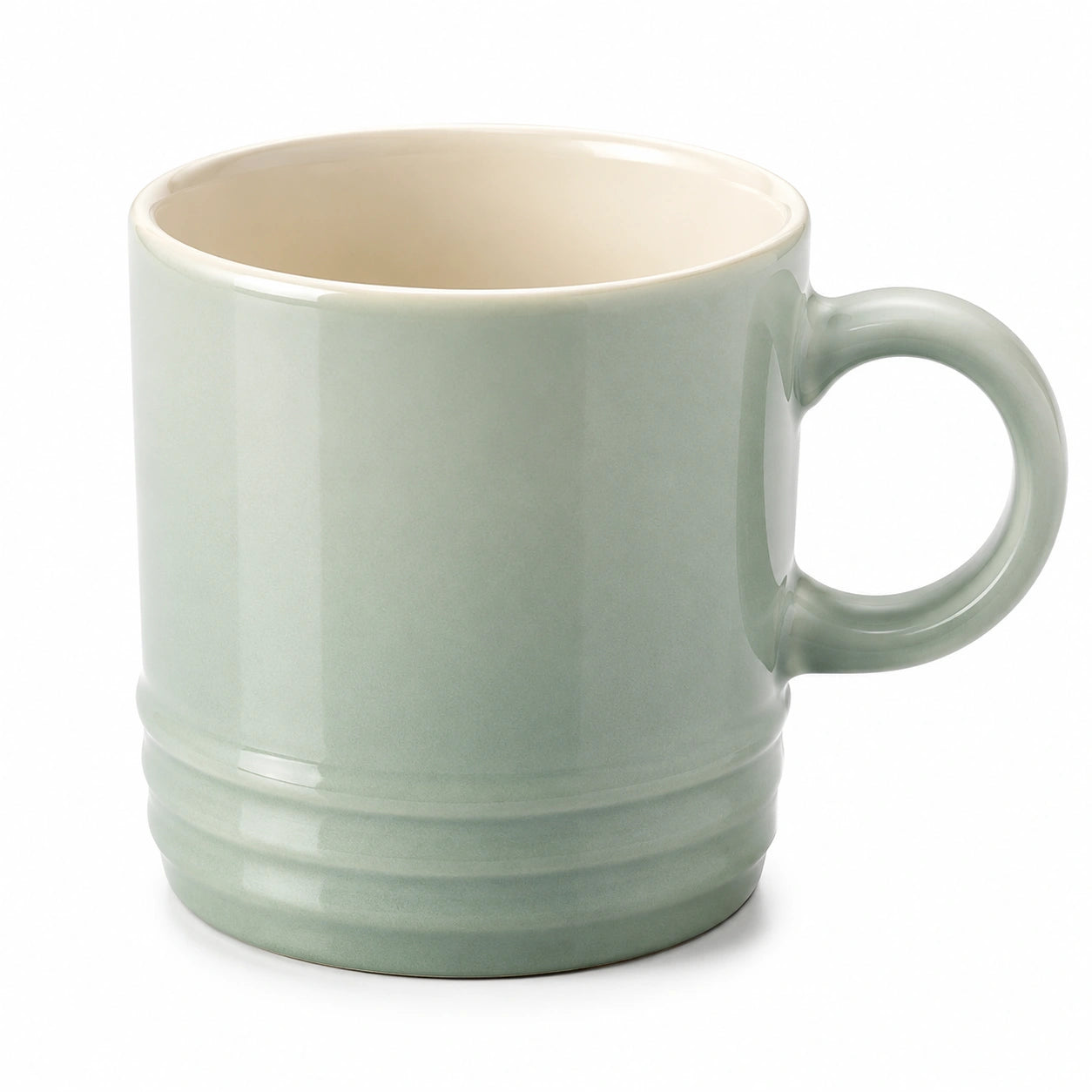 Mug 350 ml en céramique vert pâle avec anse style classique