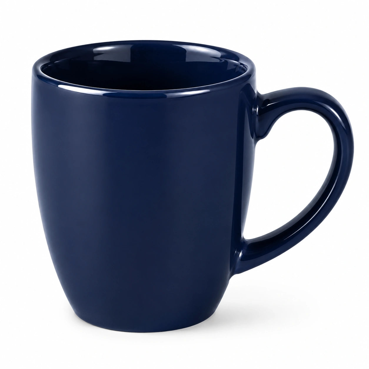 Mug 350 ml en céramique bleu marine brillant avec anse pour boissons chaudes